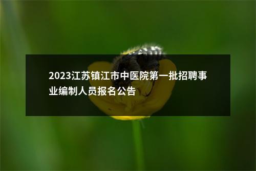 2023江苏镇江市中医院第一批招聘事业编制人员报名公告                进入阅读模式 图片