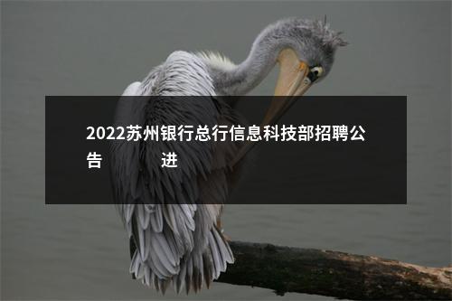 2022苏州银行总行信息科技部招聘公告                进入阅读模式 图片