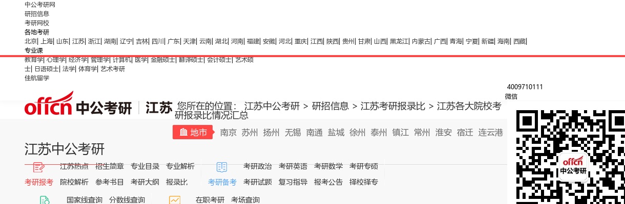 江苏各大院校考研报录比情况汇总                进入阅读模式 图片
